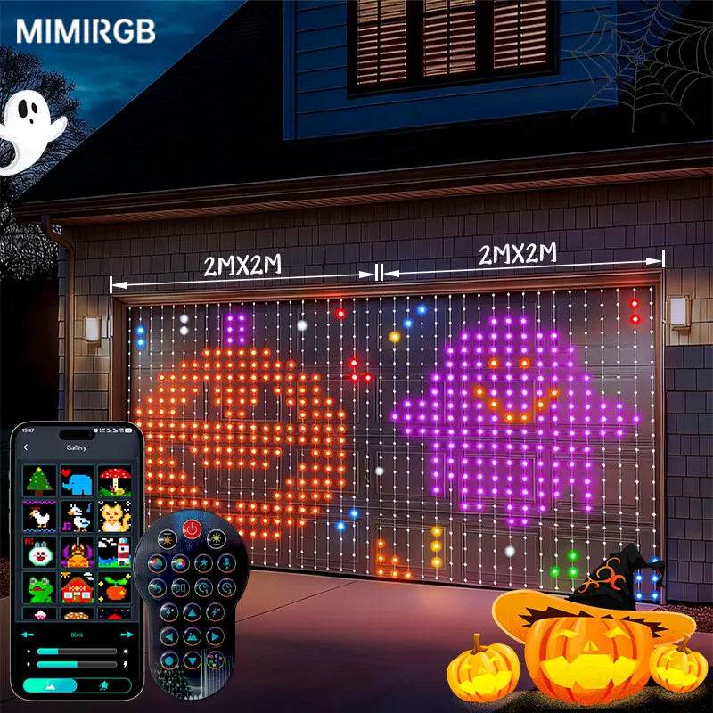 MIMIRGB LED Curtain RGB Lights App Controlled Fairy String