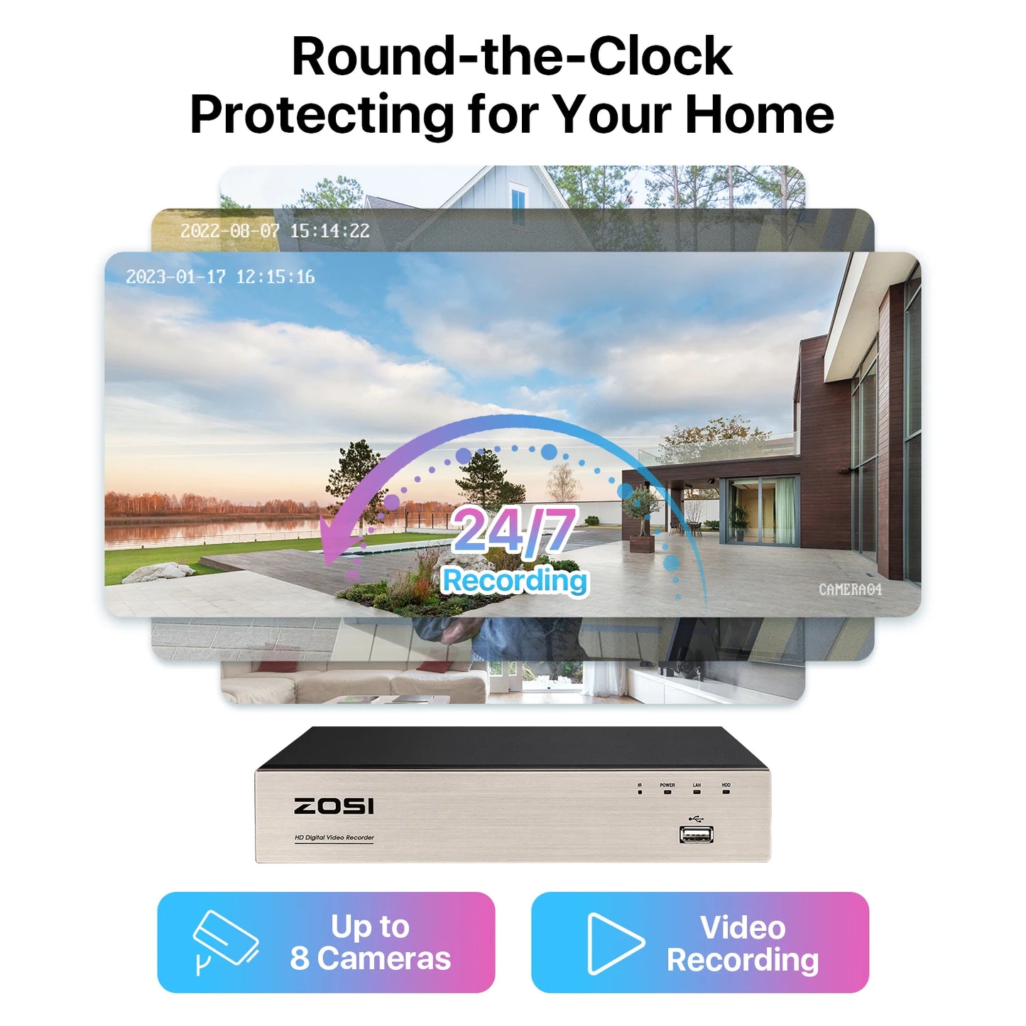 ZOSI 3K Lite AI Vehicle Detection 8CH DVR CCTV System