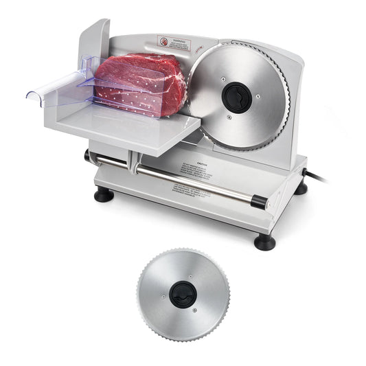 SucceBuy Electric Meat Slicer Deli Slicer With Dual SUS420 Blades