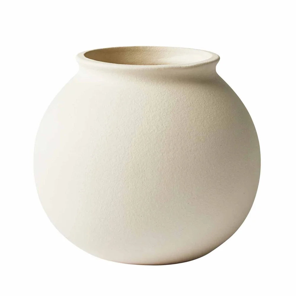 Matte Ceramic Round Vase For Modern Minimalist Home Decor