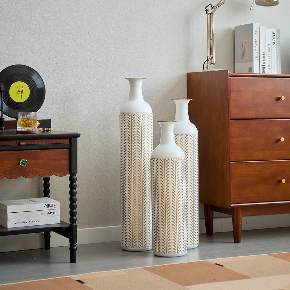 TWISTER.CK Floor Metal Vase Set 3-Piece Modern Drop Vases