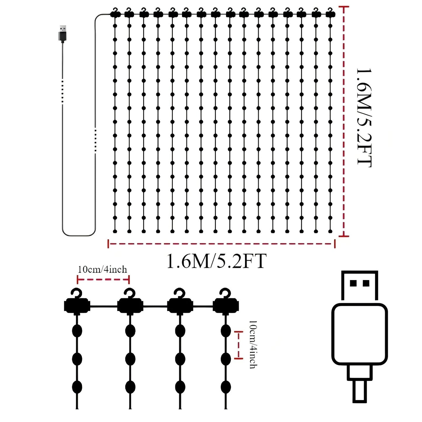 MIMIRGB LED Curtain RGB Lights App Controlled Fairy String