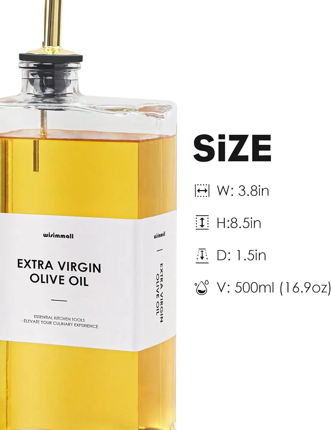 Olive Oil Dispenser Bottle Set Glass Kitchen Essential