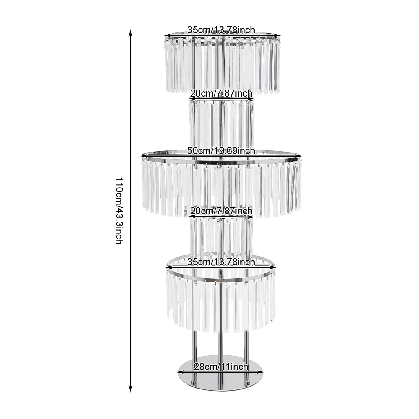 Iron And Acrylic 5-Tier Wedding Centerpiece Stand For Tables