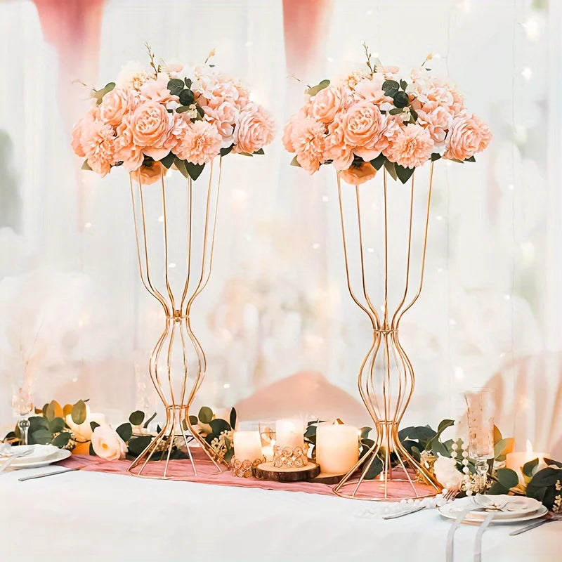 Modern Metal Decorative Vases for Wedding Centerpieces