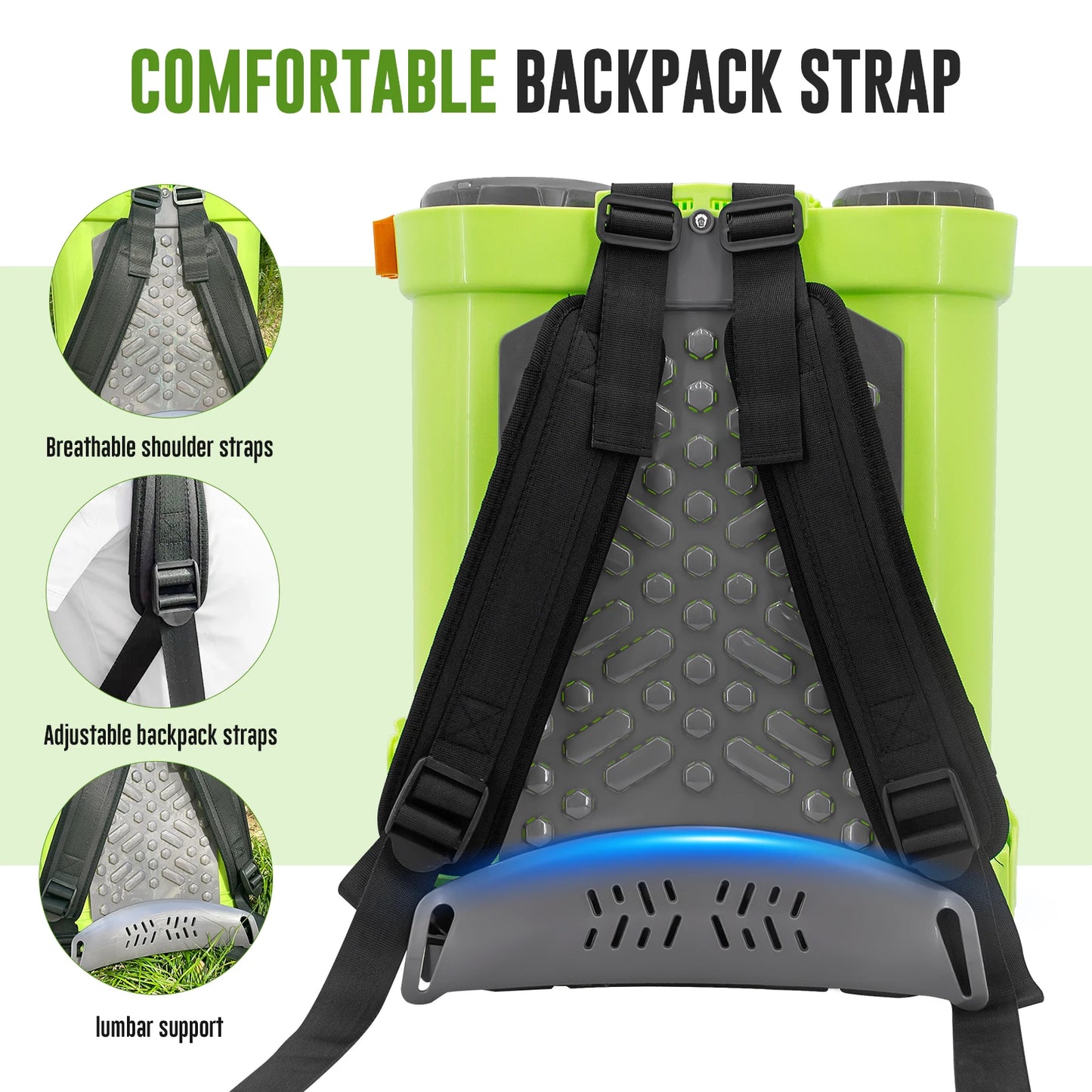 SYLSTAR Battery Powered Backpack Sprayer 100 PSI With 5 Nozzles