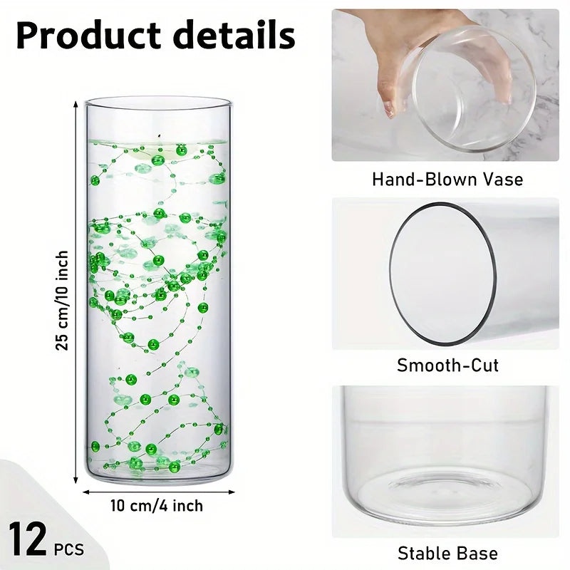 Glass Cylinder Vase Set Centerpieces for Wedding and Dining Decor
