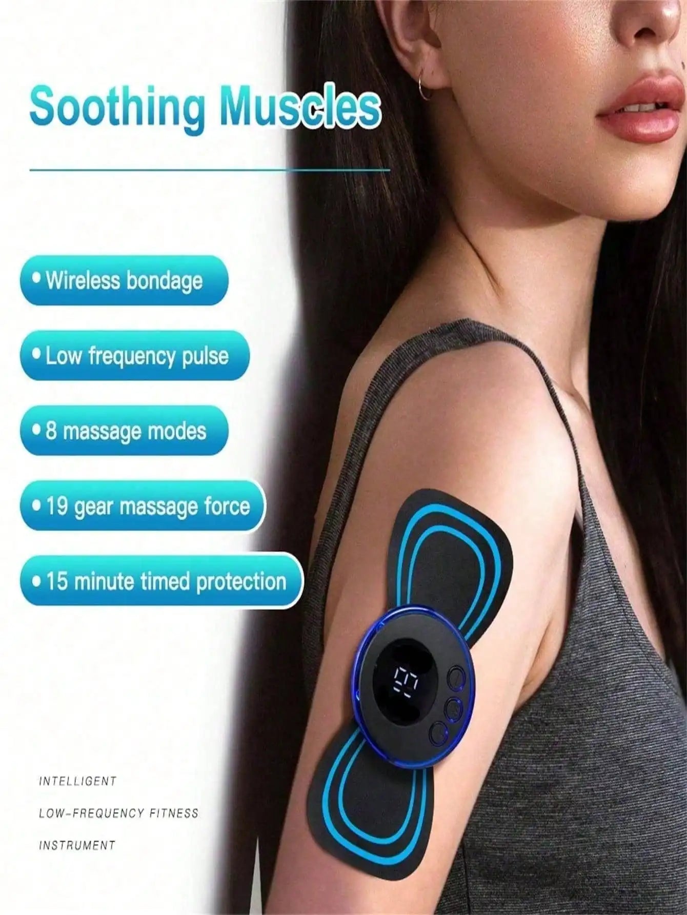 EMS Neck Massager With LCD Display And Eight Modes