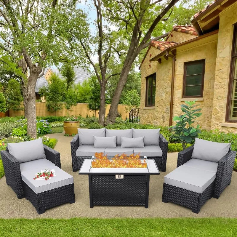 Patio Set With 60,000 BTU Propane Fire Pit
