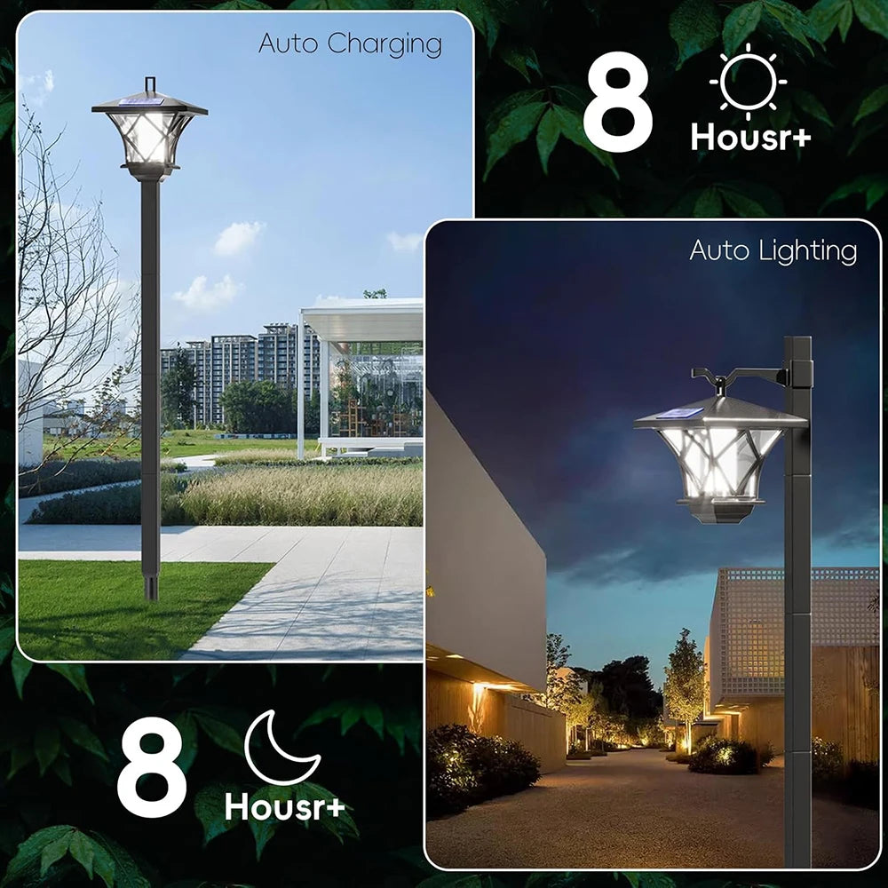 Solar Post Light Waterproof Auto On Off Landscape Lamp