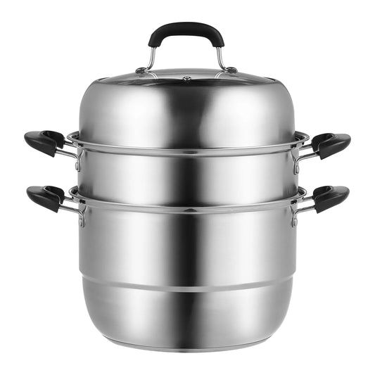 SucceBuy 3 Tier Stainless Steel Steamer Pot For Healthy Cooking