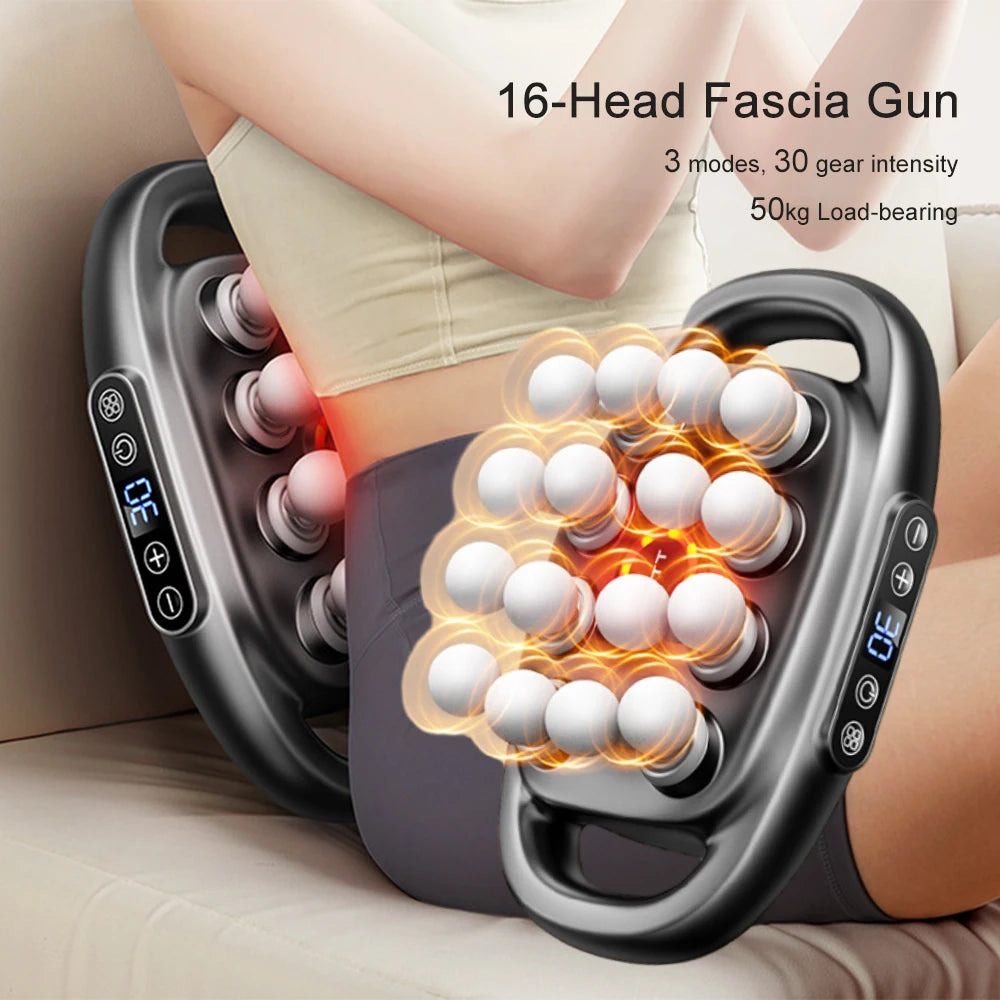 Foreverlily Fascia Massage Gun With 9 Modes And 16 Heads