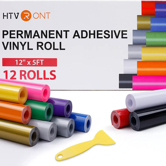 HTVRONT Multi Permanent Adhesive Vinyl Rolls For Cricut Craft