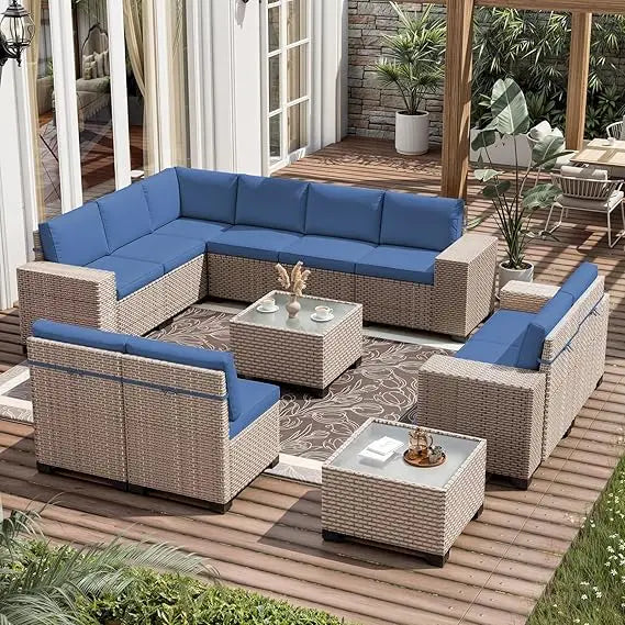 Patio Furniture Set Outdoor Rattan Wicker Sectional Sofa