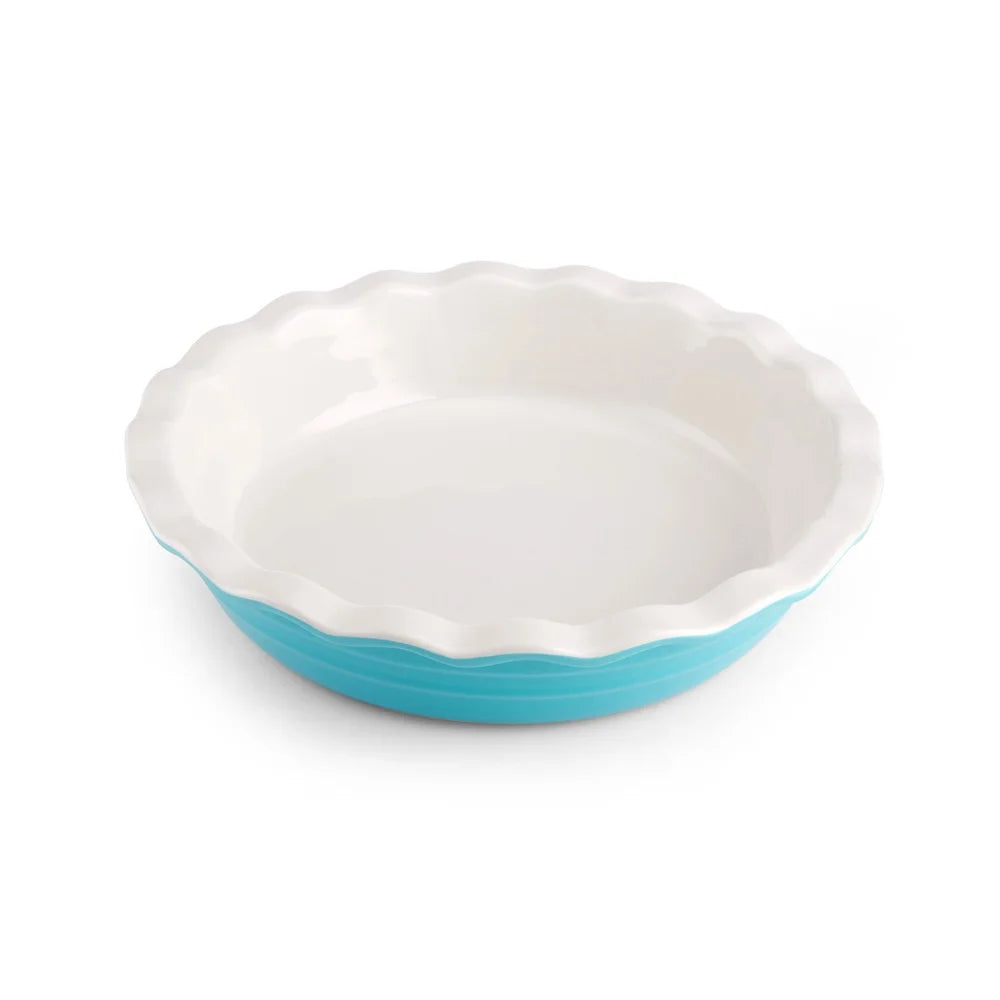 Ceramic Deep Pie Dish Fluted Edge Oven Safe Bakeware