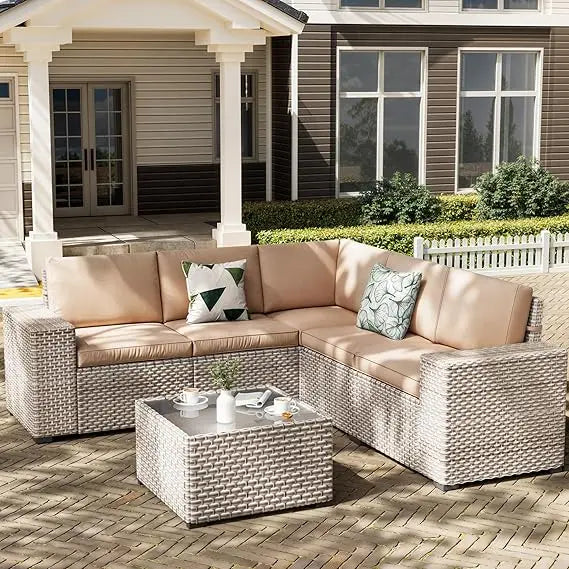 Dj Rattan Patio Furniture Set Outdoor Rattan Wicker Sectional Sofa – 2 Chicks ...