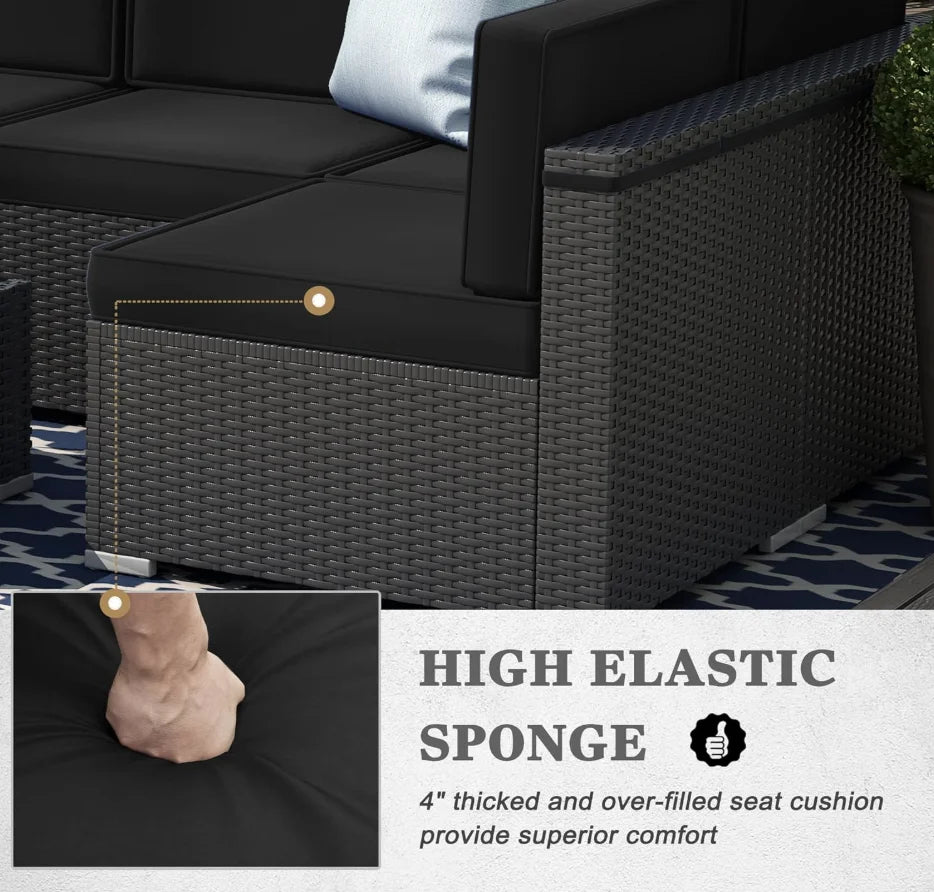 Outdoor Patio Furniture Set With Propane Fire Pit Table