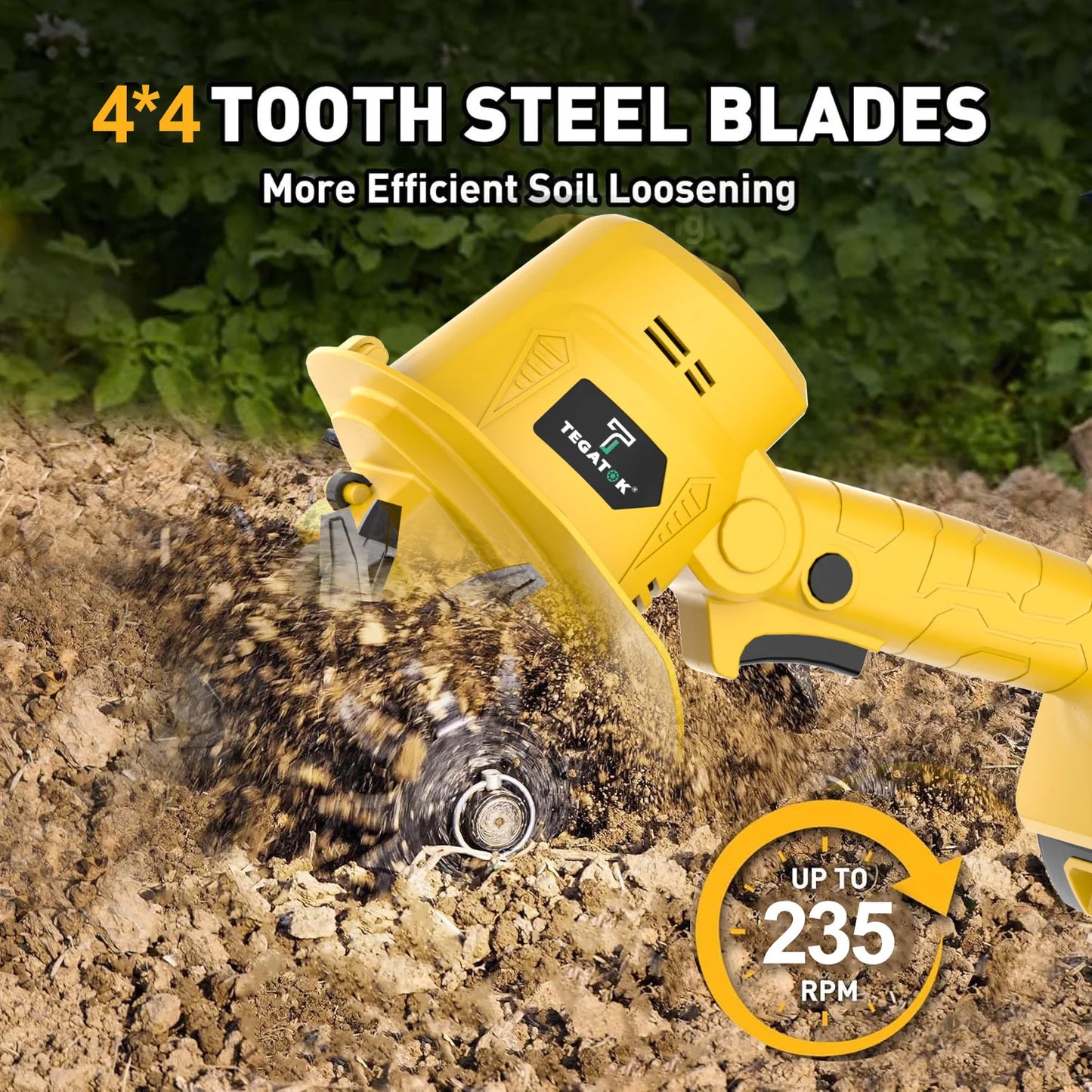 Handheld Electric Cordless Tiller With Rechargeable Soil Loosening