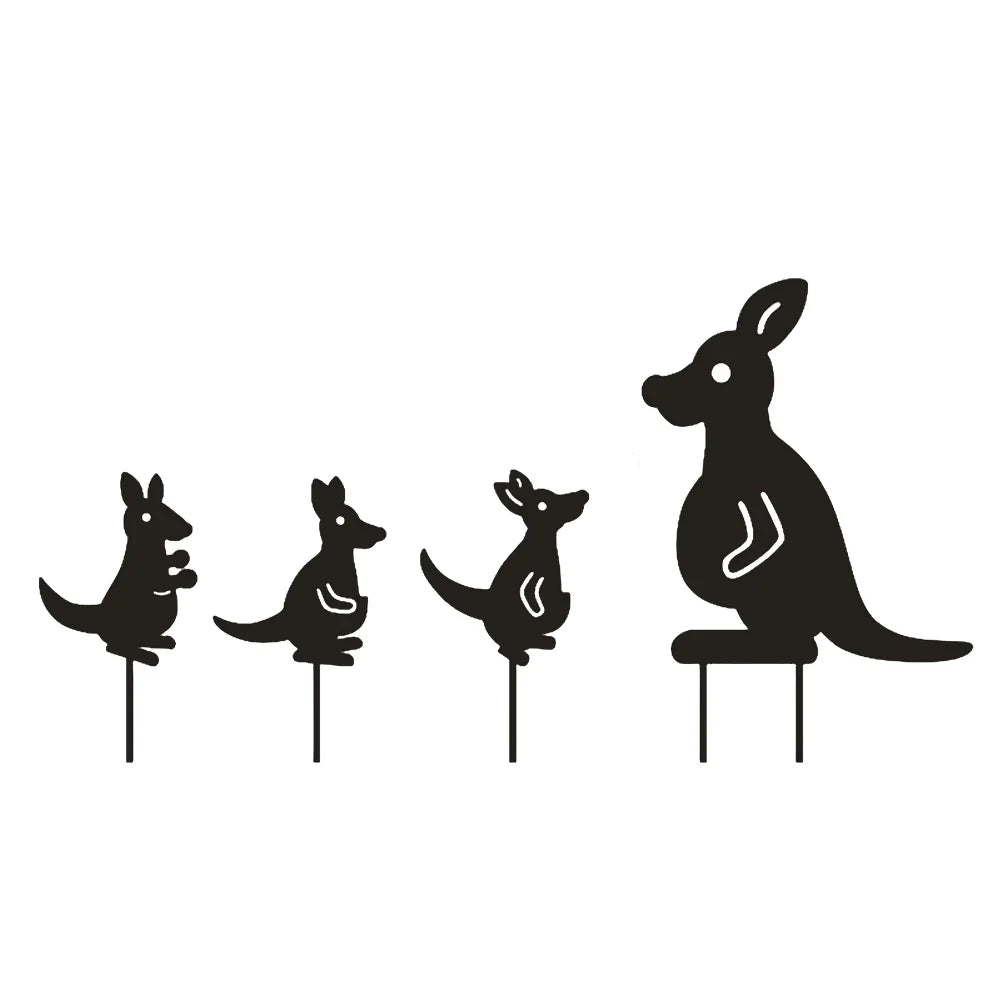 Shunmaii Metal Silhouette Animal Garden Stakes Statue Set