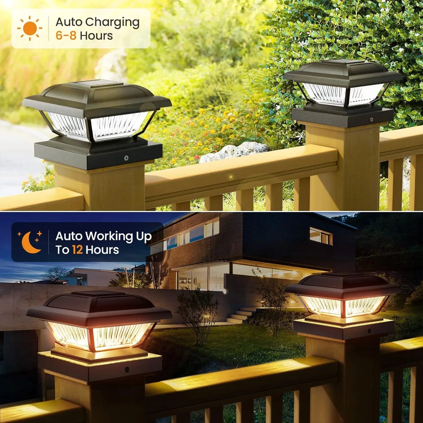 KPSTEK Solar Post Cap Lights for Garden Fence and Deck