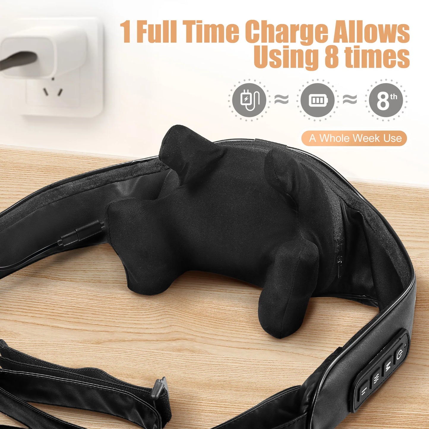 MASGREE Shiatsu Back Massager Cordless 3D Kneading with Heat