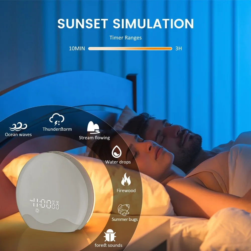 10,000 Lux Light Therapy Lamp With Sunlight Alarm Clock And Sleep Aid