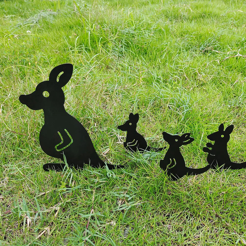 Shunmaii Metal Silhouette Animal Garden Stakes Statue Set