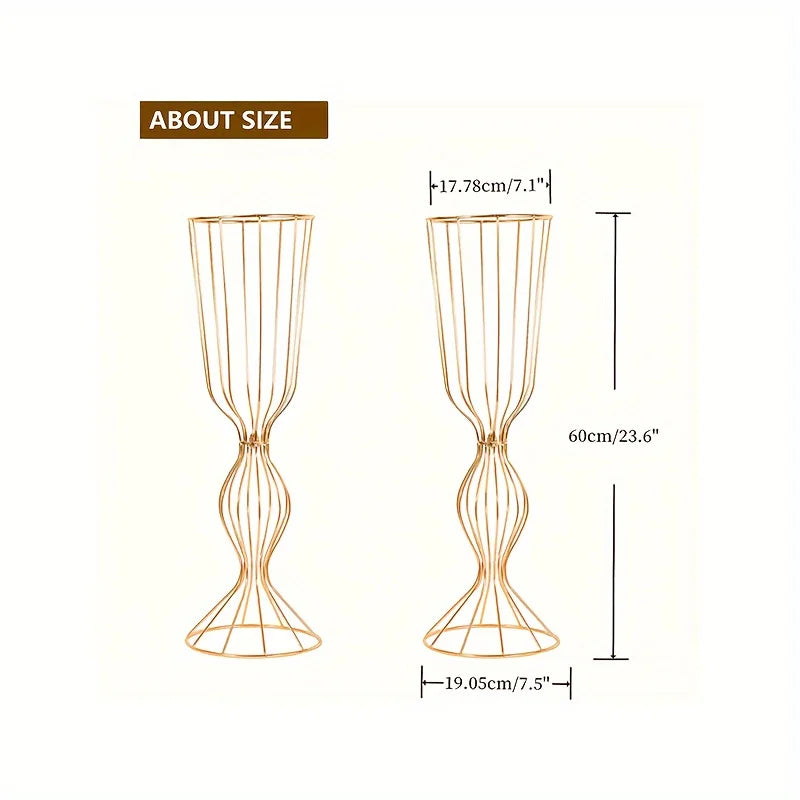 Modern Metal Decorative Vases for Wedding Centerpieces
