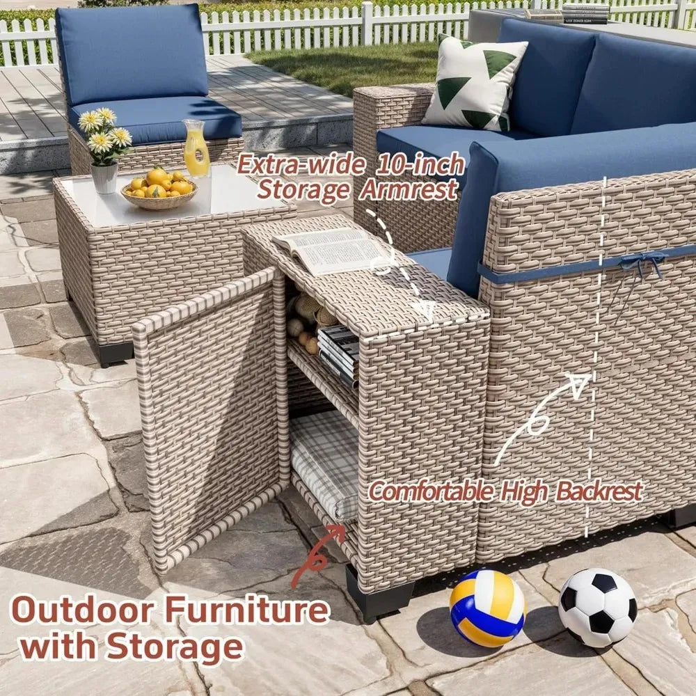 Patio Furniture Set Outdoor Rattan Wicker Sectional Sofa