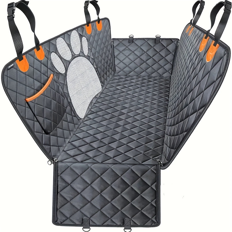 Car Rear Dog Seat Cover Waterproof Hammock With Mesh Windows
