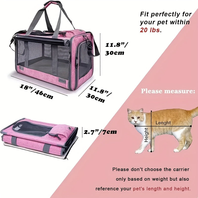 Airline Approved Soft-Sided Pet Carrier for Cats and Small Dogs